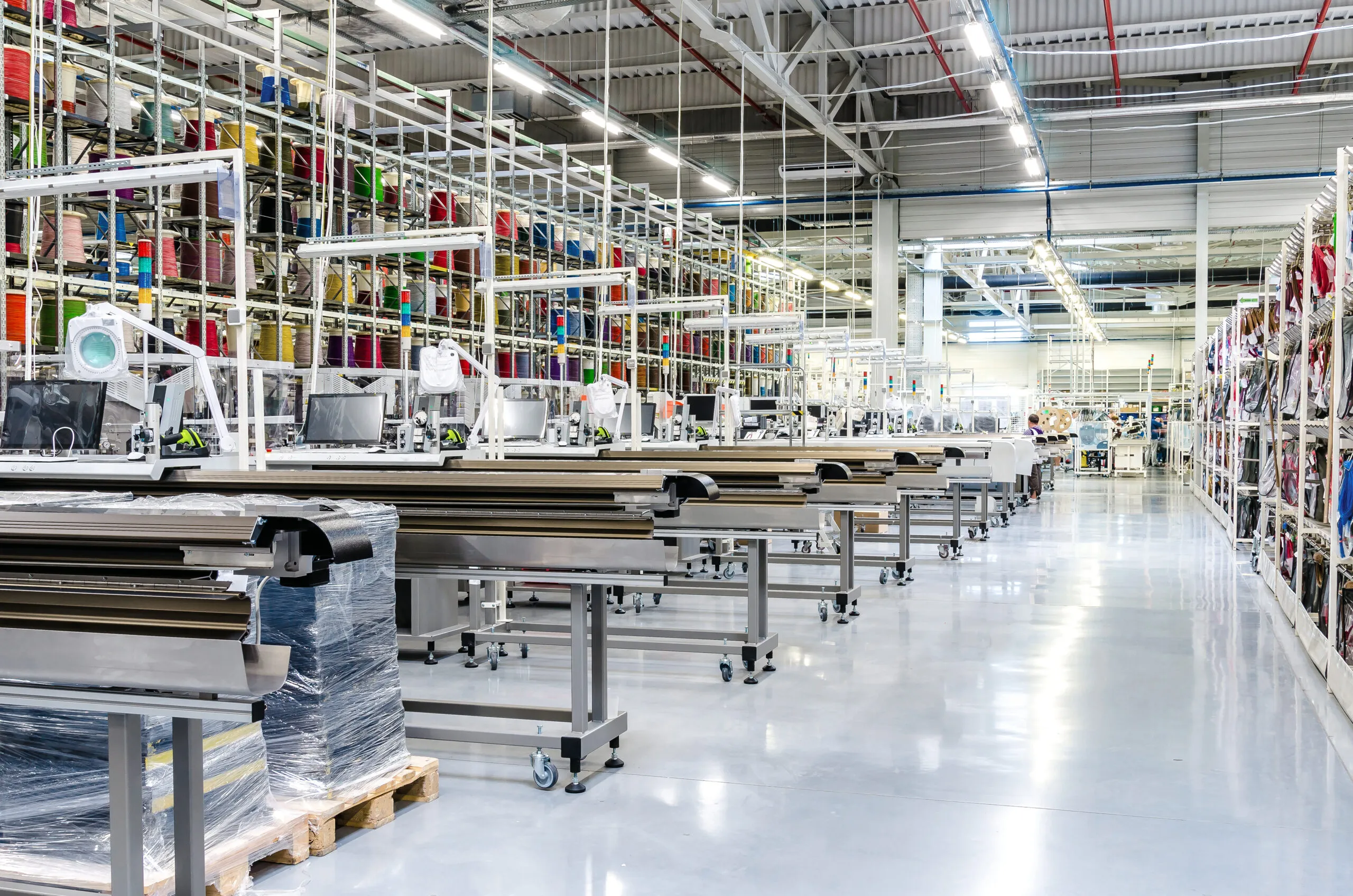 industria tessile pavimento antipolvere lucidato