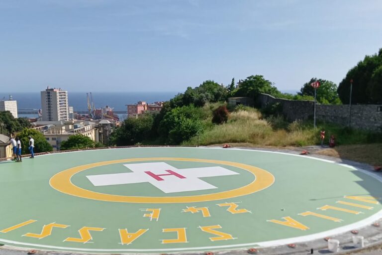 Prima Pavimenti in Resina a norma ENAC per l’Elisuperficie di Villa Scassi – ASL 3 Liguria, Genova