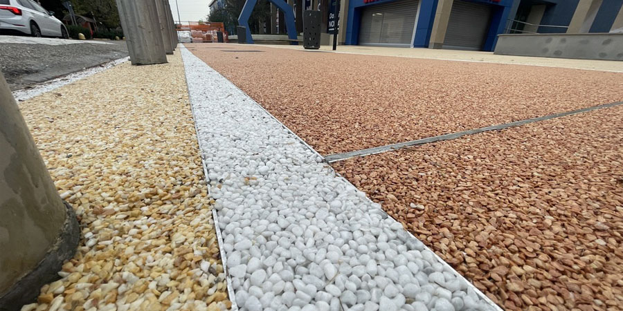 Riqualifica outdoor del Centro Commerciale Rescaldina con la pavimentazione drenante Prima Drain Stone