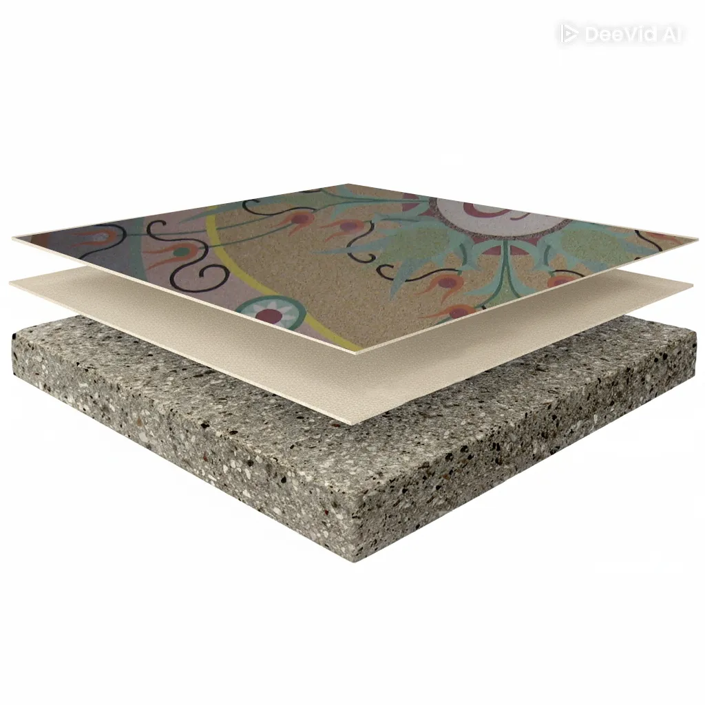 Sistema epossidico per la realizzazione di pavimentazioni tipo “Terrazzo alla Veneziana” dal marcato effetto estetico, spessore di circa 10 mm