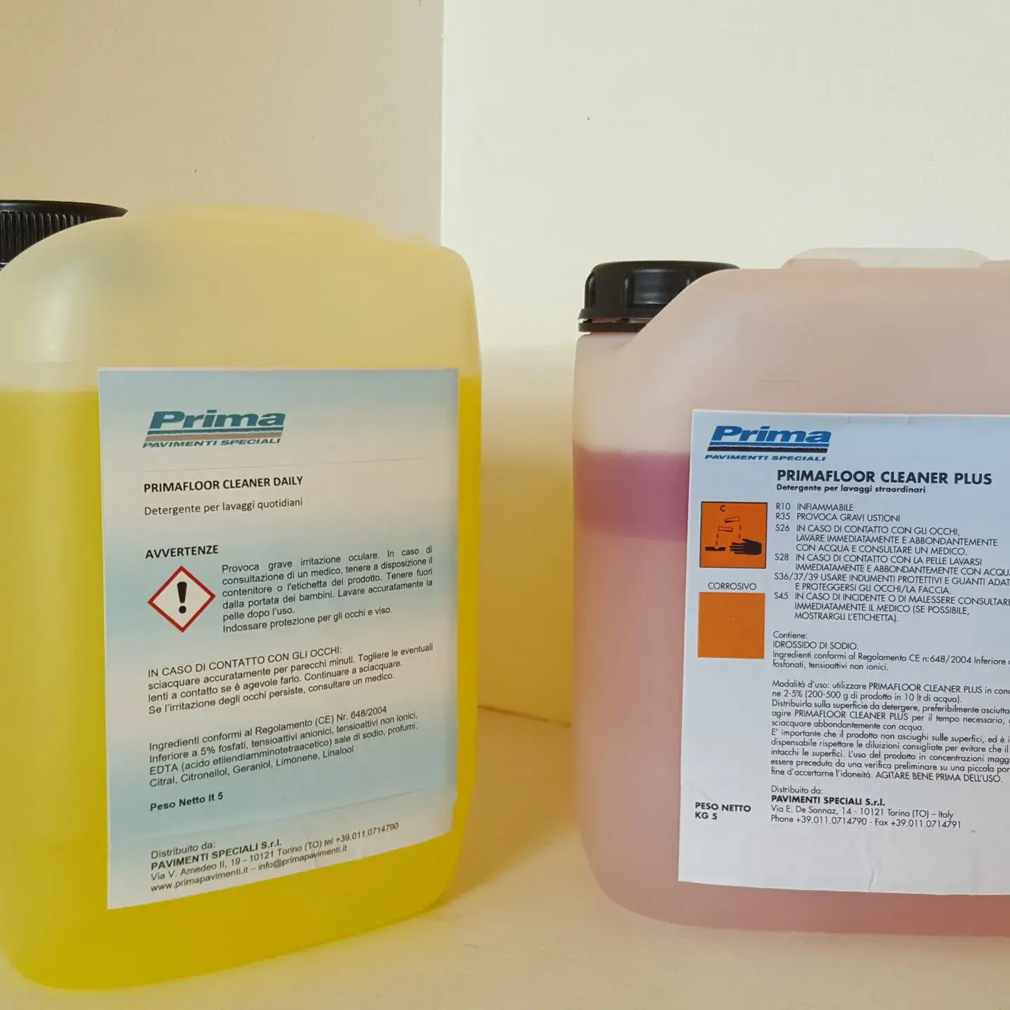 Primafloor Cleaner Plus e Daily- detergenti per pavimenti in resina